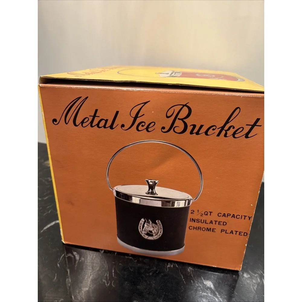 Vintage 1970s Ice Bucket with Lid MCM- New